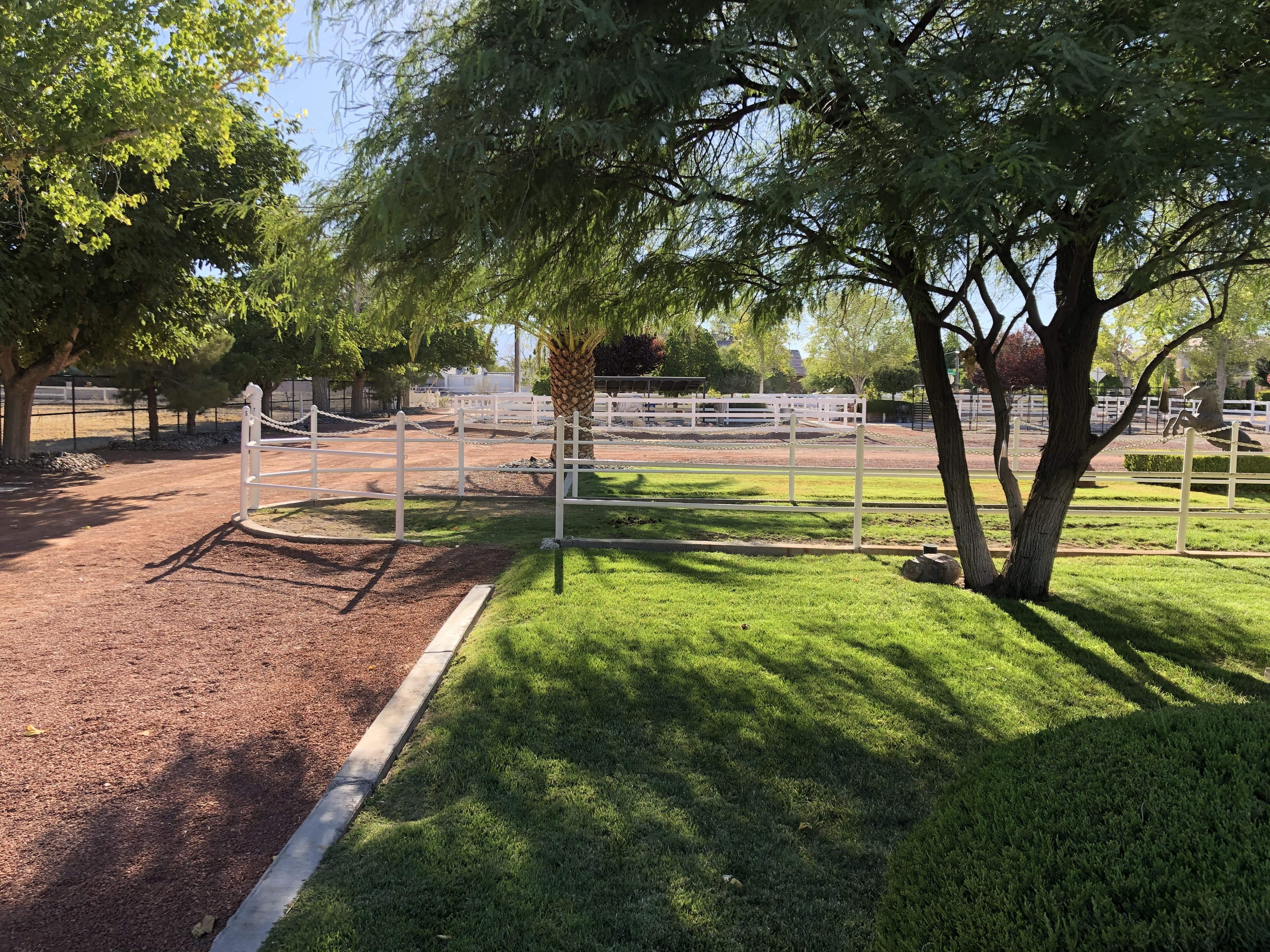 Windrock Farm grounds with green grass and white fencing